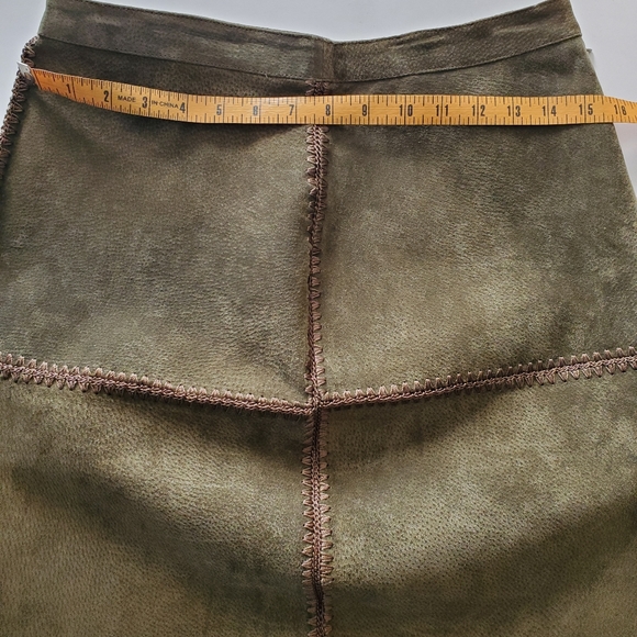 NWOT- Never Worn. Two Piece Olive Green Suede Set. - Picture 7 of 11